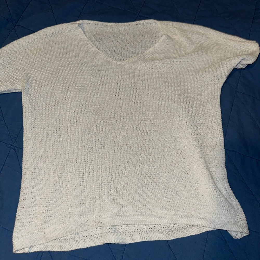 Cozy White Knit Sweater t-shirt